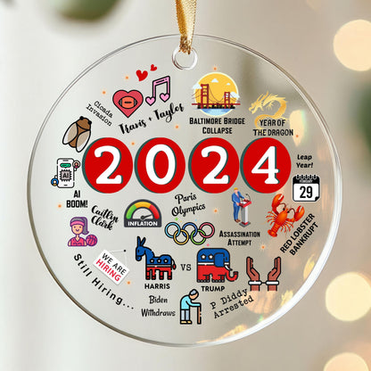 christmas ornament,gift for him her,a year to remember,stocking stuffer,2024 major events,2024 ornament,2024 year in review,2024 commemorative,trump maga ornament,memorable events,yearly ornament,annual ornament 2024,annual xmas 2024