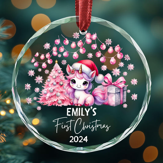 Baby First Christmas | Unicorn Baby Christmas Gift | Custom Unicorn Ornament | Girls Personalized Christmas | Princess Ornament