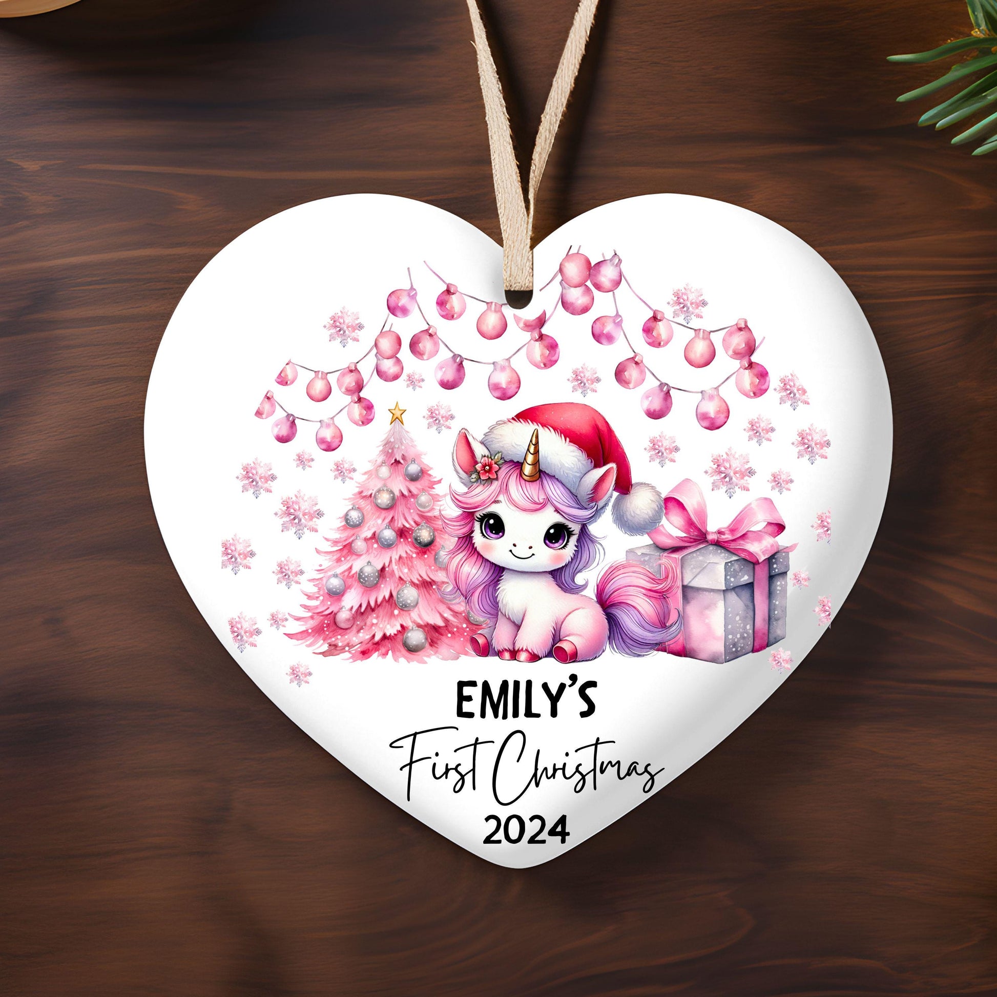 Baby First Christmas | Unicorn Baby Christmas Gift | Custom Unicorn Ornament | Girls Personalized Christmas | Princess Ornament