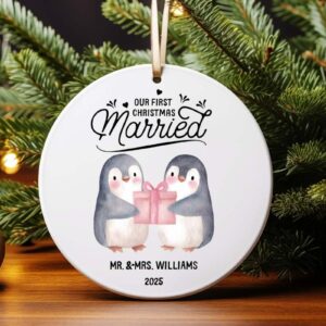 Our First Christmas as Mr and Mrs Gift, Wedding Couples Ornament, Married Ornament, Wedding Gift, First Married Christmas, Newlywed Gift
