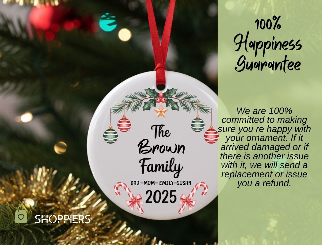 Personalized Family Name Ornament 2025 | Custom Christmas Keepsake Gift | Our First Christmas Ornament | Choice of Ceramic, Glass, Acrylic SHPR42OCT - Image 6