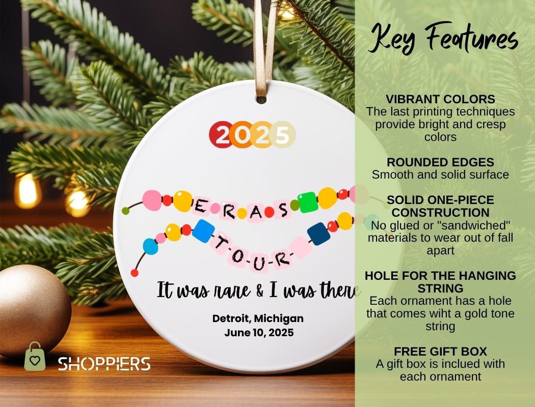 Taylor Swift Eras Tours Custom Era Ornament | It Was Rare I Was There | Tay Tay Gift For Her | Personalized Eras Ornament | Happy Christmas Keepsake
