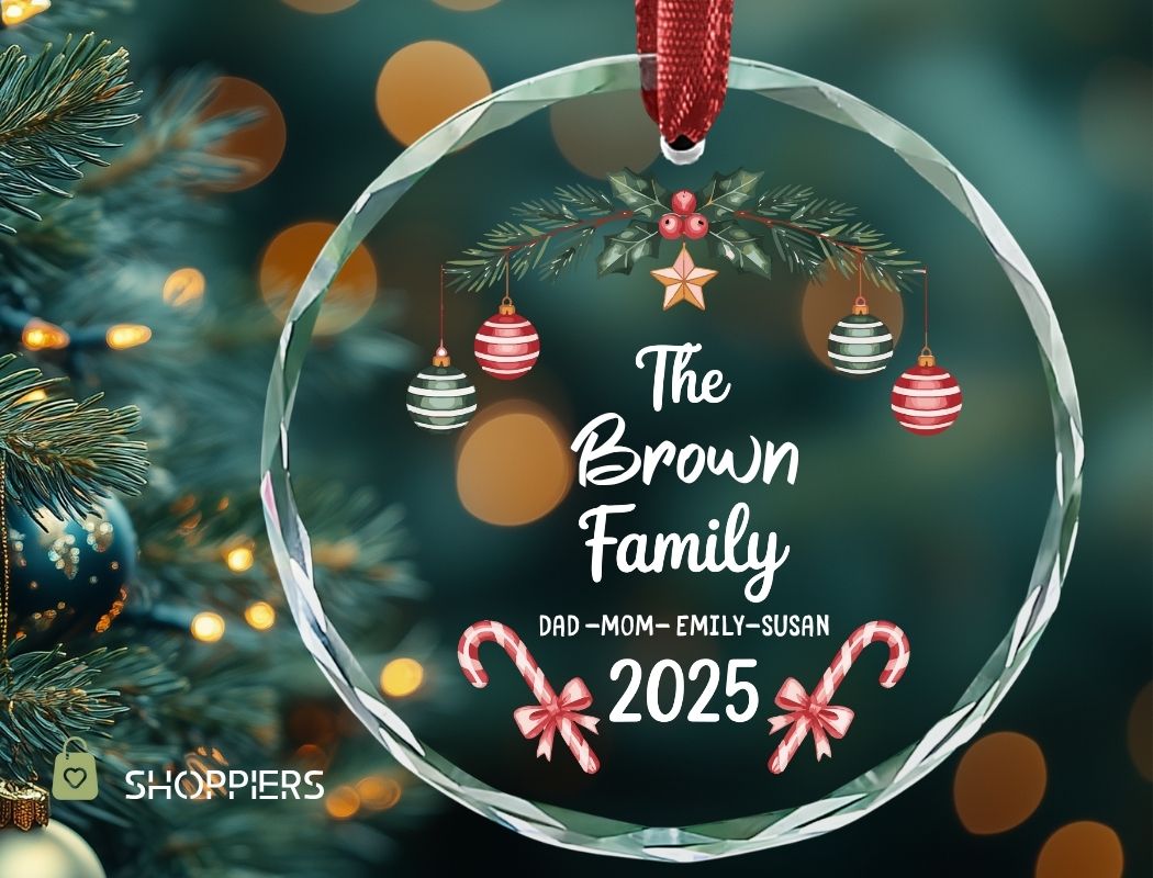Personalized Family Name Ornament 2025 | Custom Christmas Keepsake Gift | Our First Christmas Ornament | Choice of Ceramic, Glass, Acrylic SHPR42OCT - Image 7