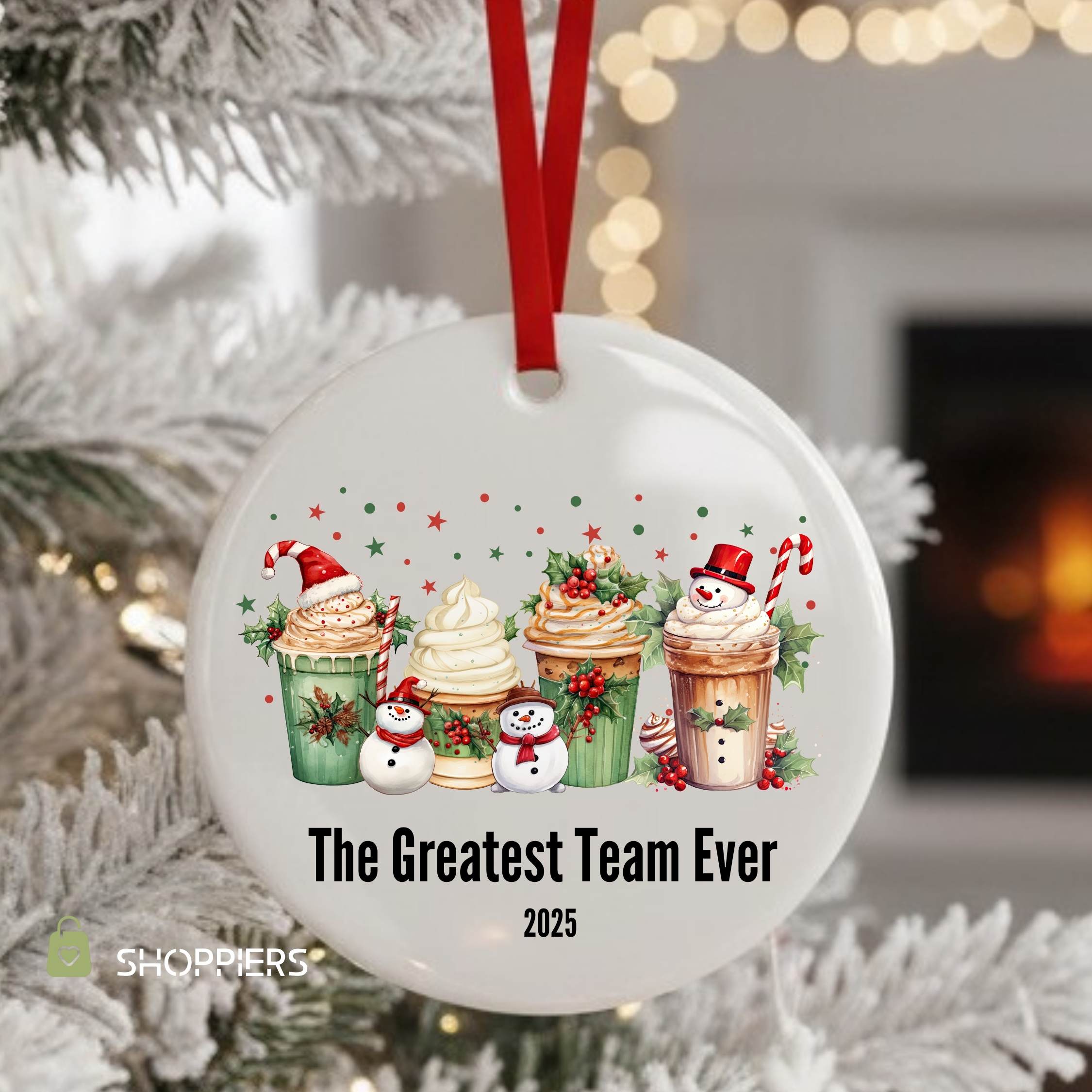 Christmas Coworker Gifts | Custom Best Team Ever Xmas Ornament | Team Name Ornament | Colleague gifts | Work office gifts