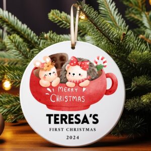 Personalized Baby's First Christmas Ornament 2024: Family Keepsake