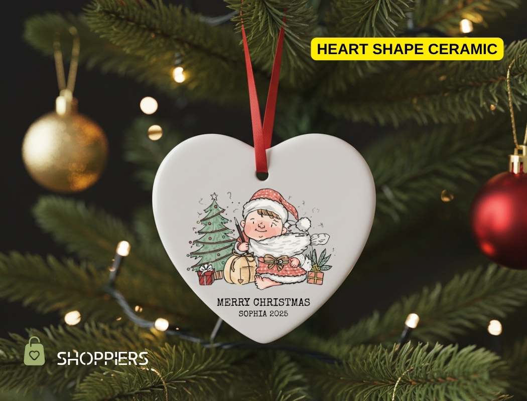 Personalized Kids First Christmas Ornament, Custom Child's Name Keepsake for Boy Girl 2025, Holiday Gift, Christmas Decor Gift, Santa Tree