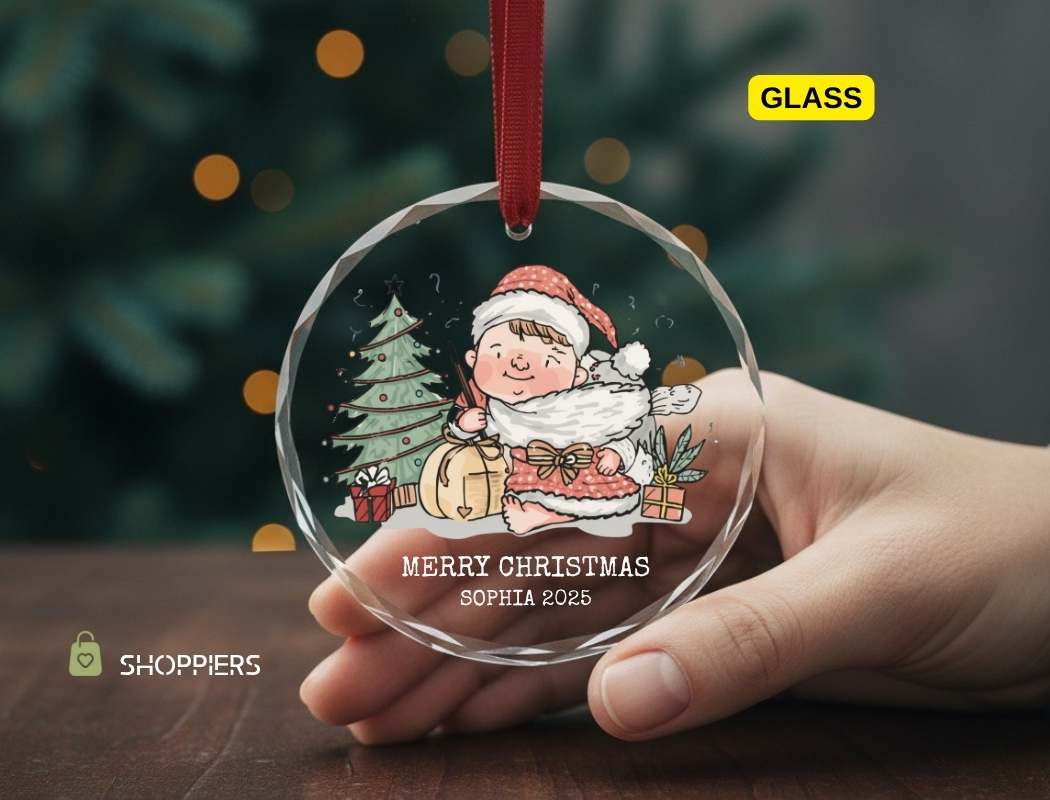 Personalized Kids First Christmas Ornament, Custom Child's Name Keepsake for Boy Girl 2025, Holiday Gift, Christmas Decor Gift, Santa Tree