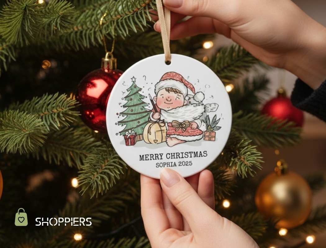 Personalized Kids First Christmas Ornament, Custom Child's Name Keepsake for Boy Girl 2025, Holiday Gift, Christmas Decor Gift, Santa Tree