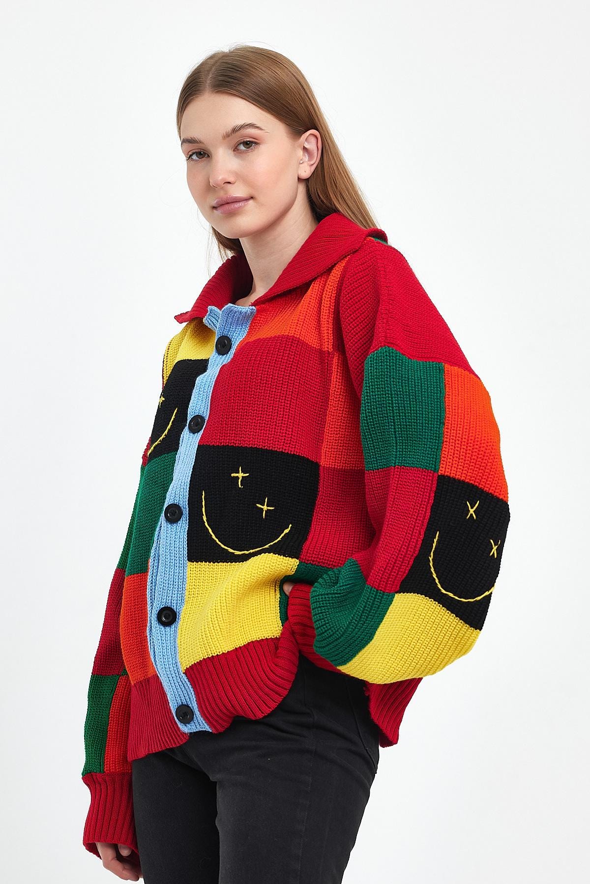 Harry Styles Inspired Crochet Cardigan: Y2K Patchwork Pullover - Image 6