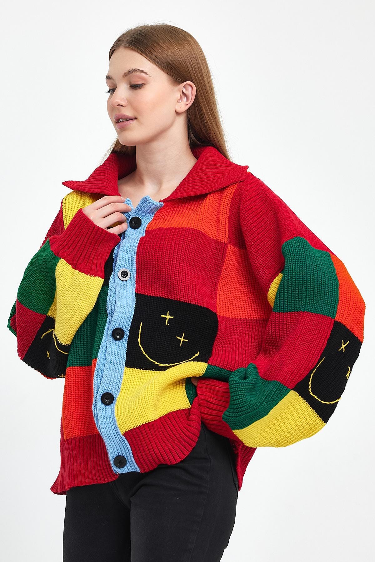 Harry Styles Inspired Crochet Cardigan: Y2K Patchwork Pullover - Image 7